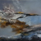 Paysage imaginaire - huile sur toile 80 X 80 cm
