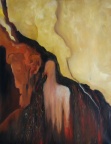 L'affaire rouge (Solitude en rouge) - huile sur toile - 65 X 50 cm
